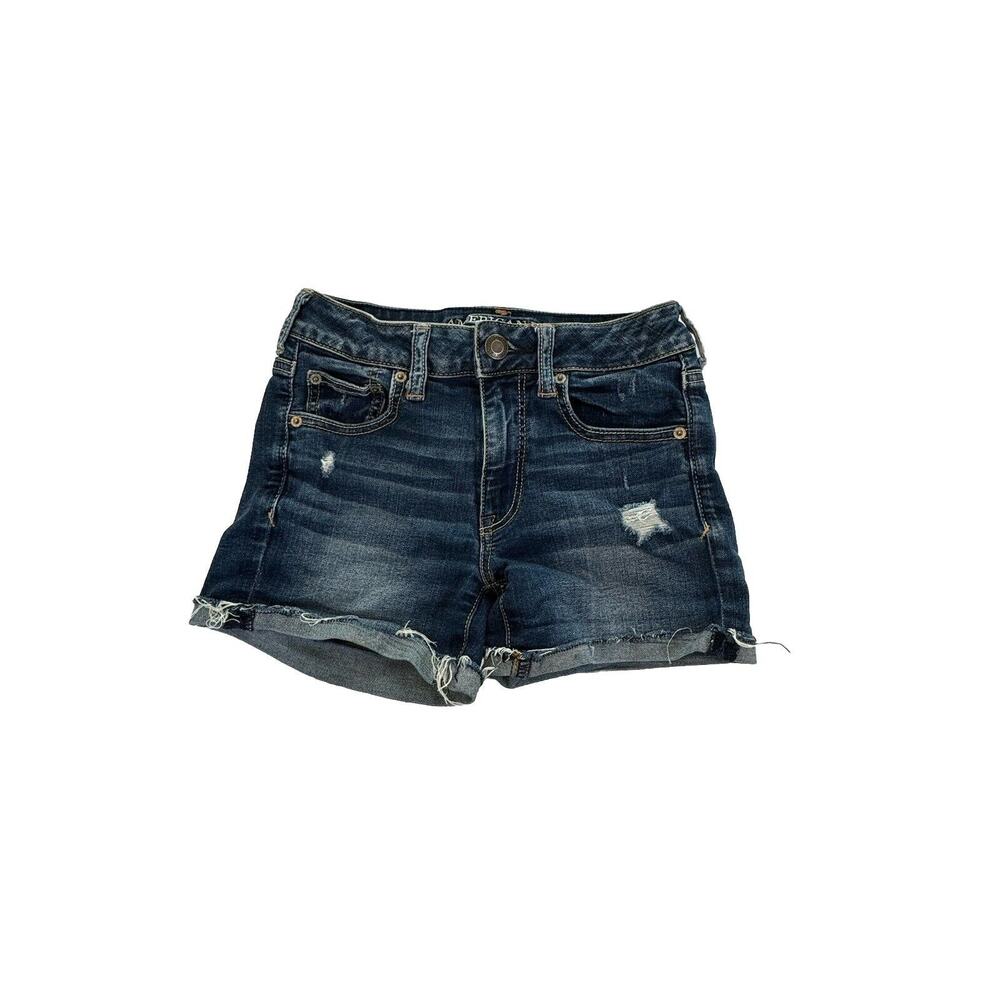 American Eagle Super‎ Stretch Distressed Cut Off Jean Shorts Women's Size 2